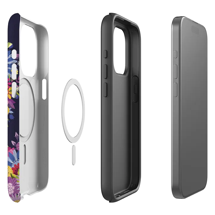 Elegant Surface Texture Color Pattern iPhone MagSafe Tough Case -  Sugar Skull Blue By Ali Brookes