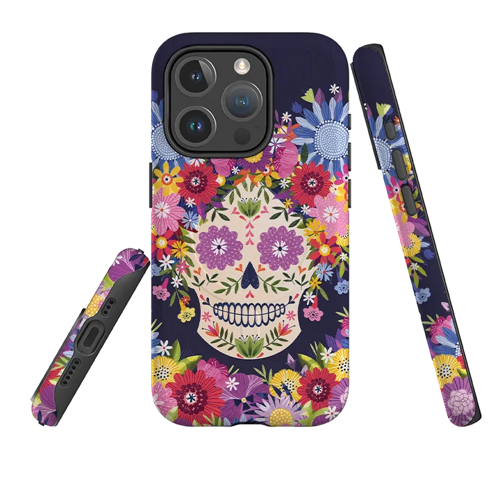 iPhone MagSafe Tough Case -  Sugar Skull Blue By Ali Brookes Gloss Finish