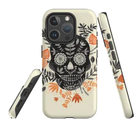 Smooth Surface Layer iPhone MagSafe Tough Case -  Sugar Skull Cream By Jade Mosinski