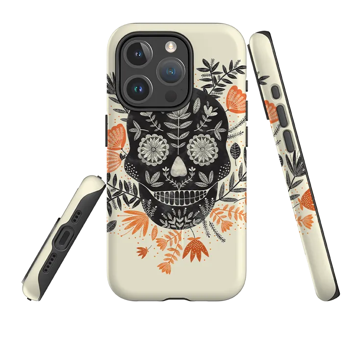 Dust proof Durable Look iPhone MagSafe Tough Case -  Sugar Skull Cream By Jade Mosinski