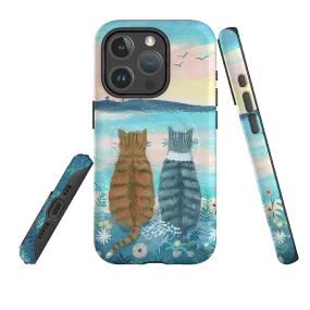 iPhone MagSafe Tough Case - Sunset Cats 2 By Mary Stubberfield Grip Finish