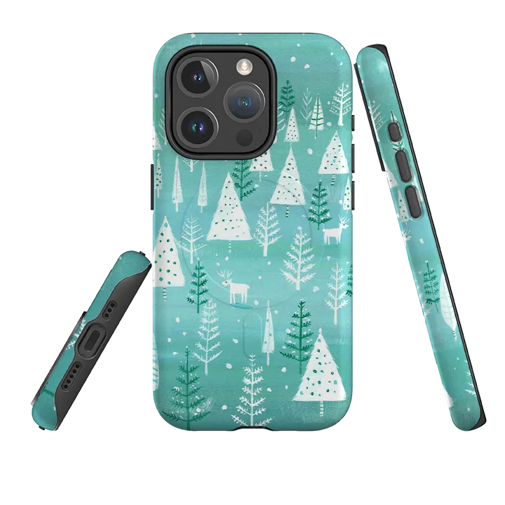 iPhone MagSafe Tough Case - Teal Tundra By Mary Stubberfield Durable Edge Finish