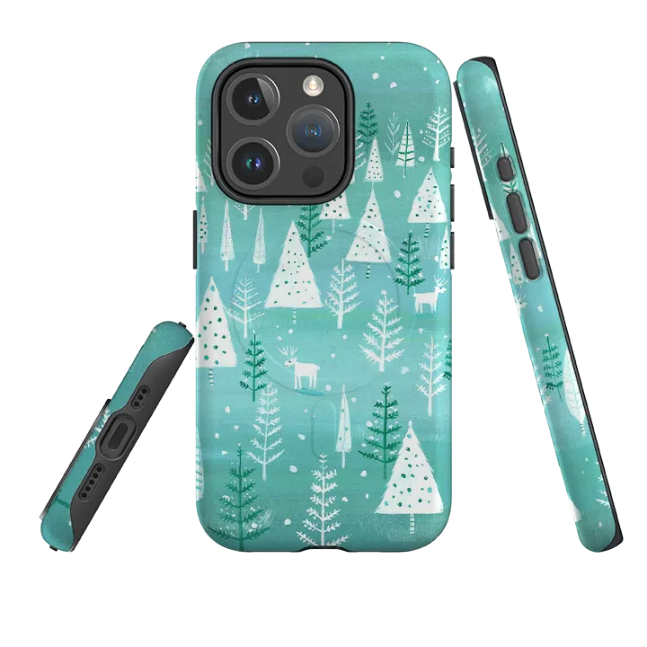 Elegant Appearance Durable Protection Layer iPhone MagSafe Tough Case - Teal Tundra By Mary Stubberfield
