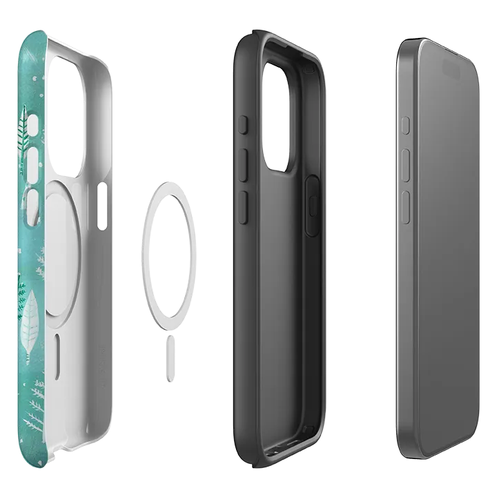 iPhone MagSafe Tough Case - Teal Tundra By Mary Stubberfield Gloss Finish Texture Comfort Edge