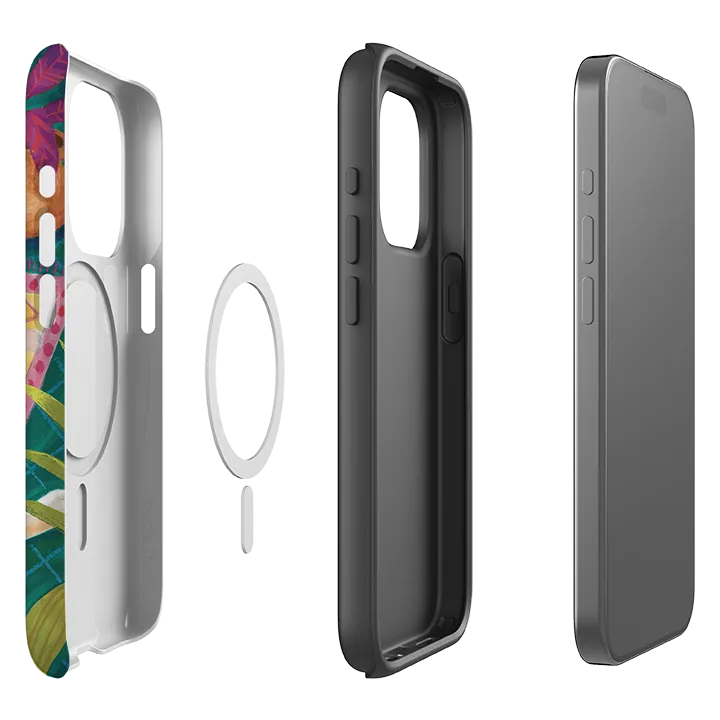 iPhone MagSafe Tough Case -  Tiger In Palms By Bex Parkin Soft Edge Texture Stylish Layer Texture