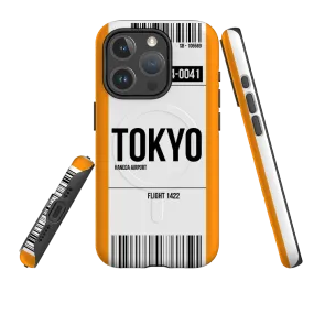 Durable Edge Hybrid Pattern Texture iPhone MagSafe Tough Case -  Tokyo Orange