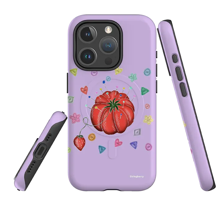 iPhone MagSafe Tough Case -  Tomato Pin Cushion By Catherine Rowe Strong Outline Comfort Edge Texture