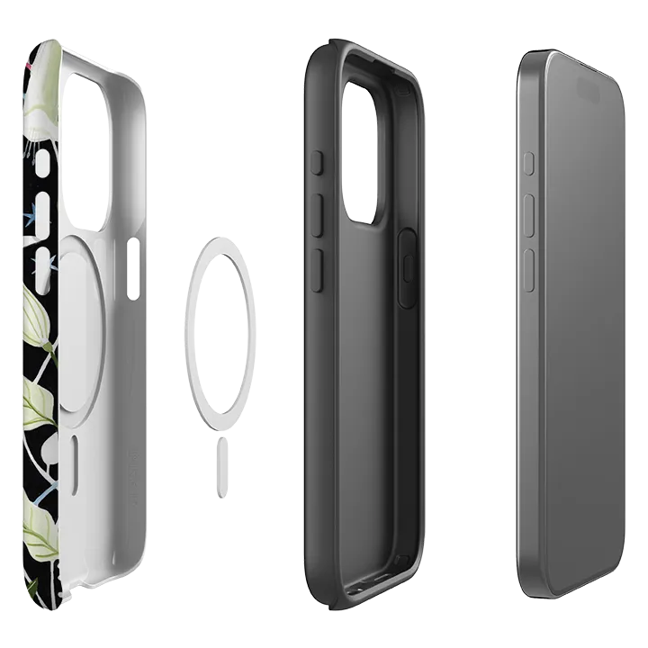 iPhone MagSafe Tough Case - Trumpet Flowers By Bex Parkin soft look Shock Layer