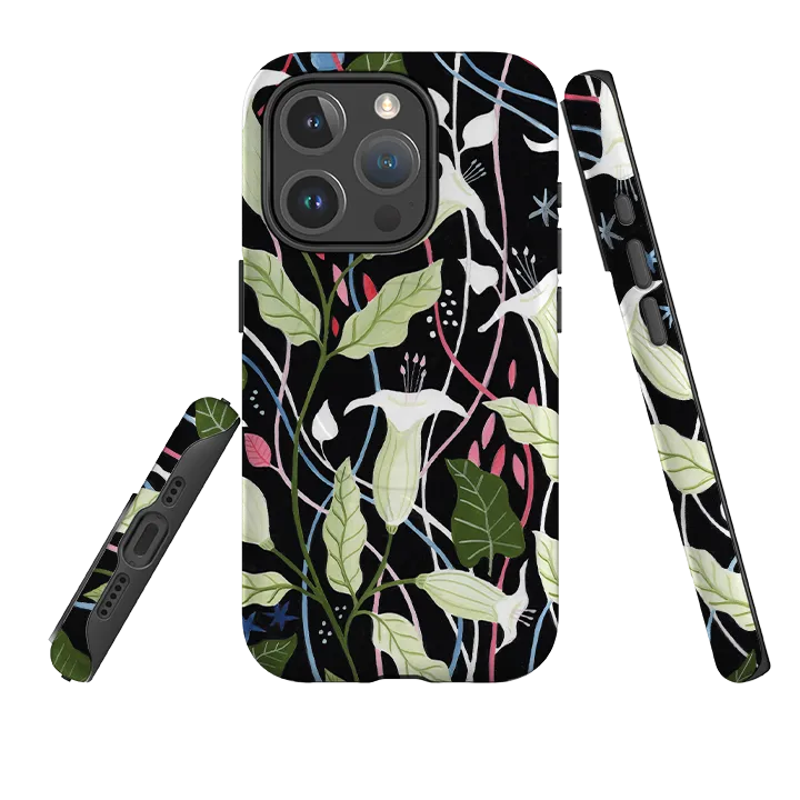 Compact Pattern iPhone MagSafe Tough Case - Trumpet Flowers By Bex Parkin