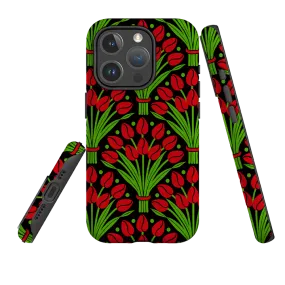 iPhone MagSafe Tough Case - Tulips By Cressida Bell Modern Pattern Layer Raised Bezels