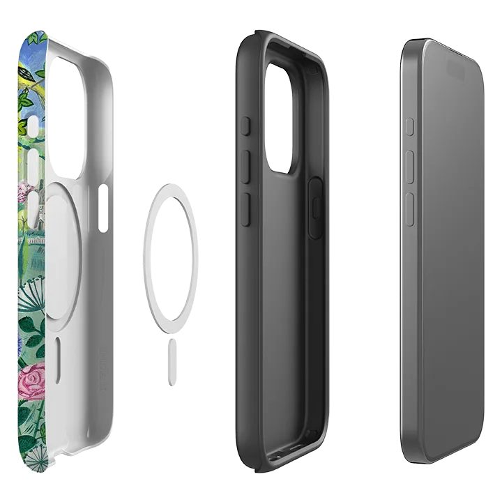 Hybrid Shield iPhone MagSafe Tough Case - Village Floral By Mary Stubberfield