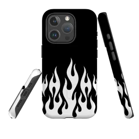 Modern Grip Texture iPhone MagSafe Tough Case -  White Flames
