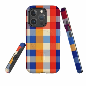 iPhone MagSafe Tough Case - Atlanta Gingham Polished Finish Flexible Build Form