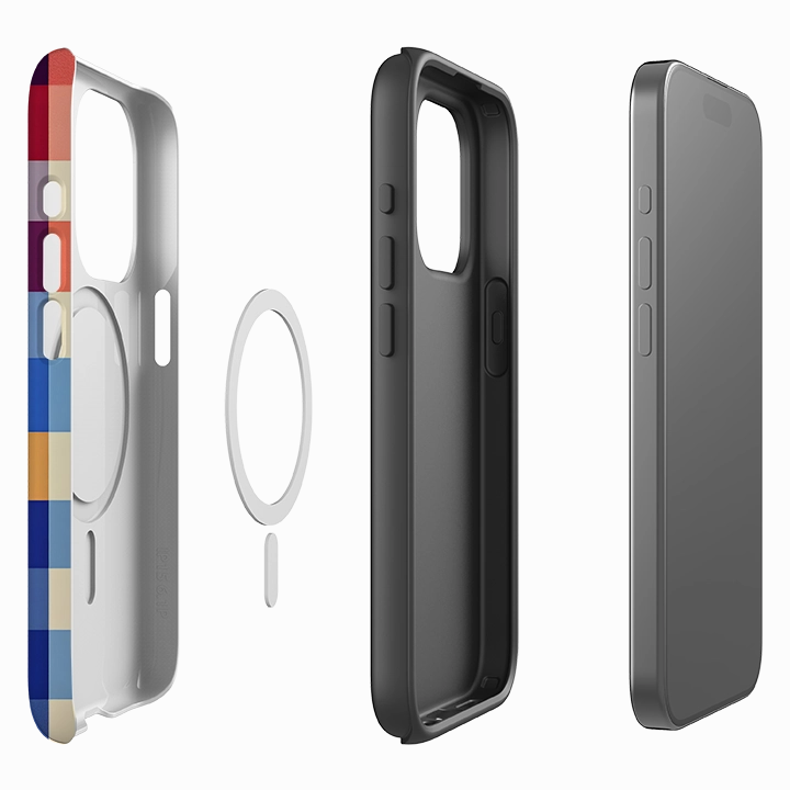 iPhone MagSafe Tough Case - Atlanta Gingham Frosted Finish Everyday Use