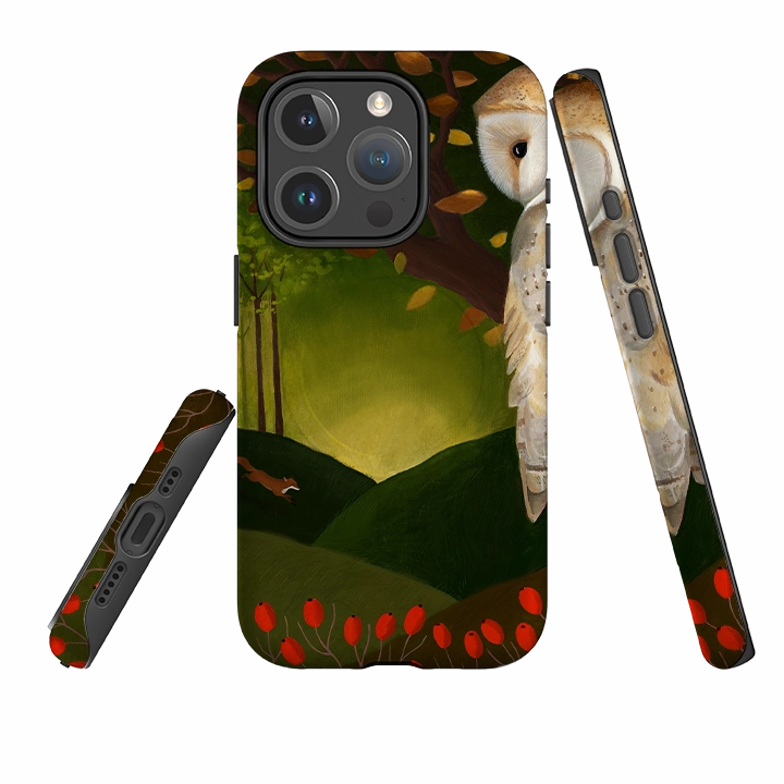 iPhone MagSafe Tough Case - Autumn Owl and Fox By Bex Parkin Hybrid Edge Finish Practical Look
