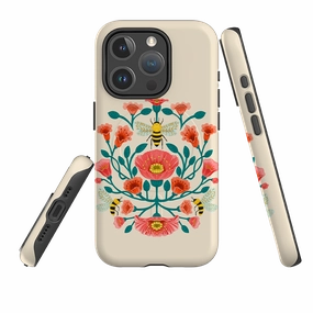 Shock Proof iPhone MagSafe Tough Case -  Bee Floral By Nina Pace