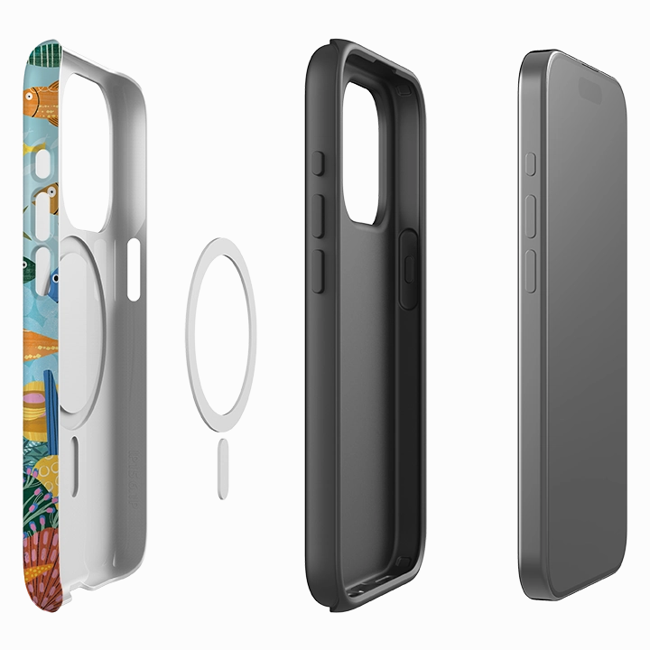 Smooth Protection Durable Look iPhone MagSafe Tough Case - Beneath The Waves II By Ali Brookes