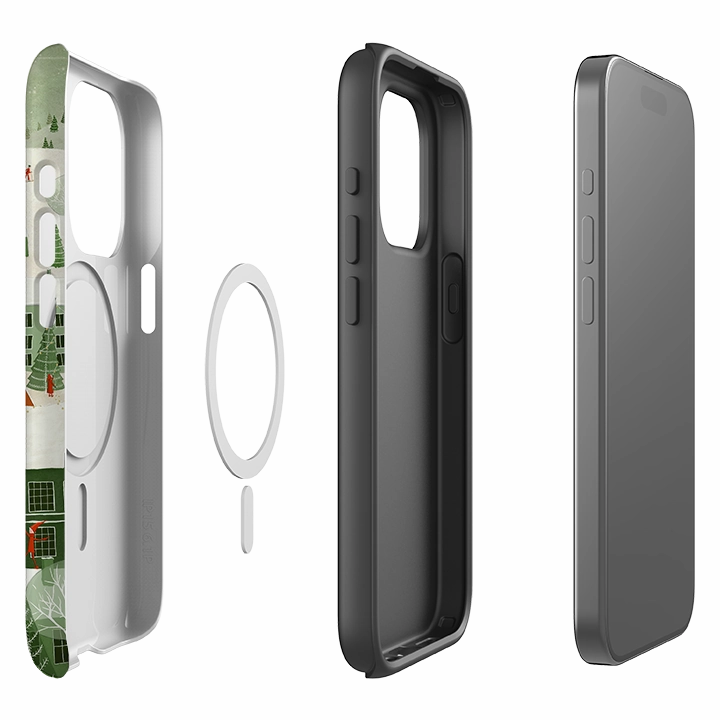 Protective Touch Stylish Layer Texture iPhone MagSafe Tough Case -  Christmas Town By Maja Lindberg