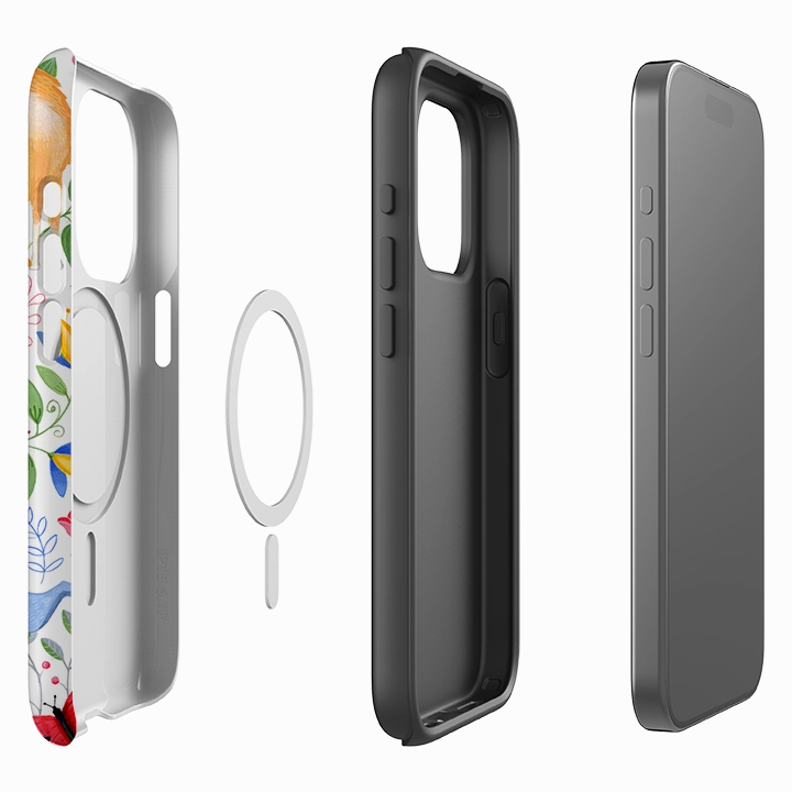 Protective Touch iPhone MagSafe Tough Case - Folk Garden By Bex Parkin