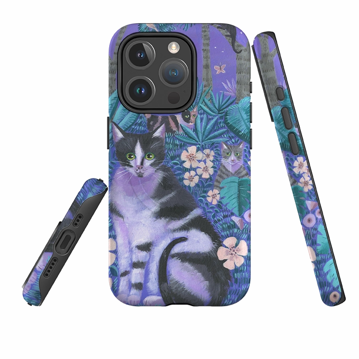 iPhone MagSafe Tough Case - Night Cats 2 By Mary Stubberfield Durable Finish Layer