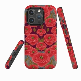 hybrid design iPhone MagSafe Tough Case - Poppy Red By Kate Heiss