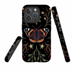 Stylish Finish Light Structure iPhone MagSafe Tough Case -  Red Admiral Butterfly By Anna Stead