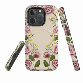 iPhone MagSafe Tough Case - Roses By Bex Parkin Hybrid Detail Protective Texture Layer