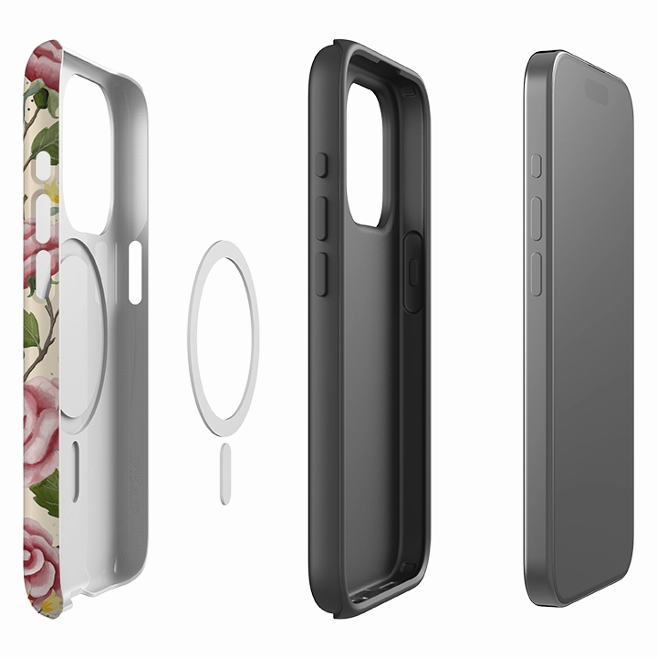 Soft Silicone Soft Edge Detail iPhone MagSafe Tough Case - Roses By Bex Parkin