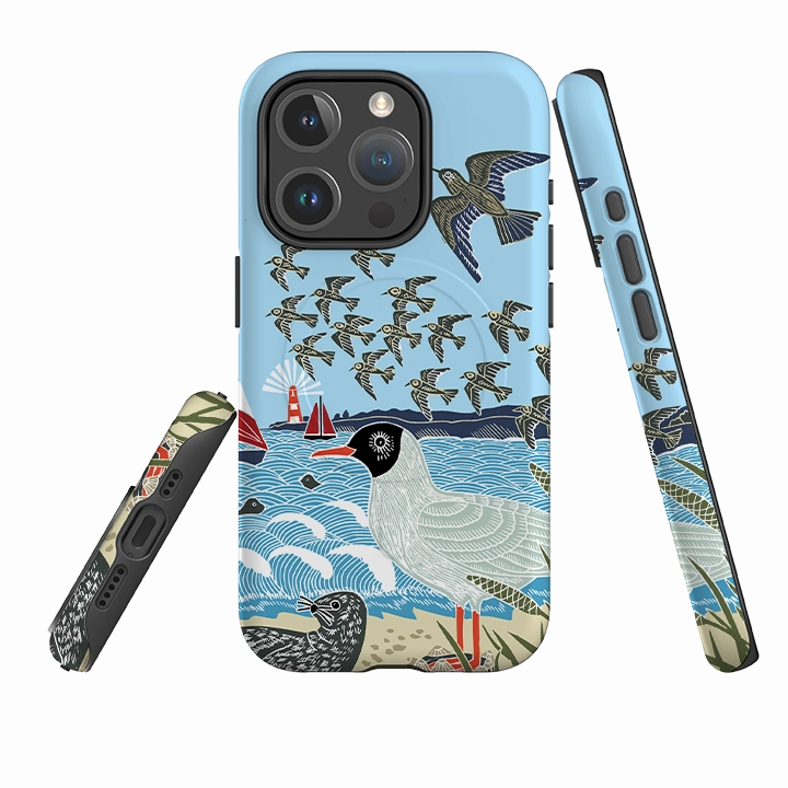 Light Touch Compact Build iPhone MagSafe Tough Case - Seagulls And Seals By Kate heiss