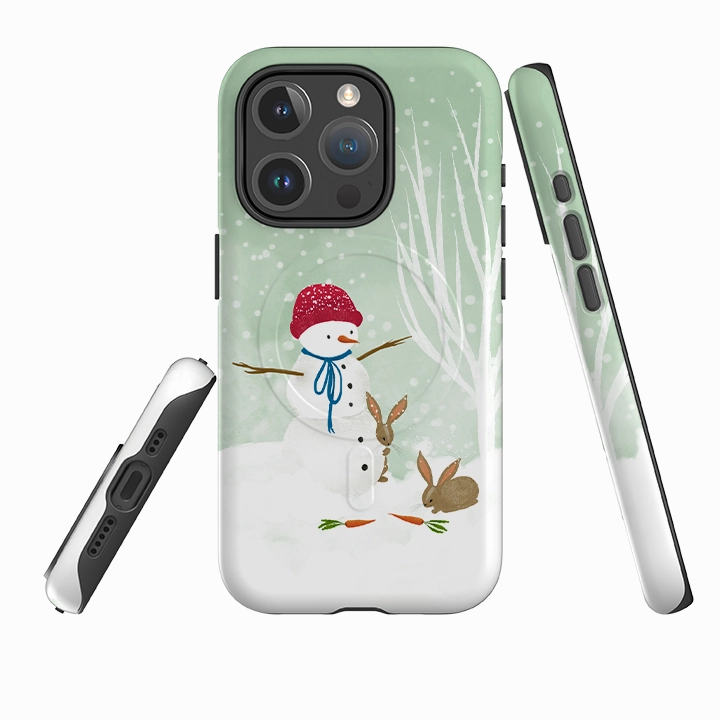 iPhone MagSafe Tough Case -  Snowman By Katherine Quinn Comfort Texture