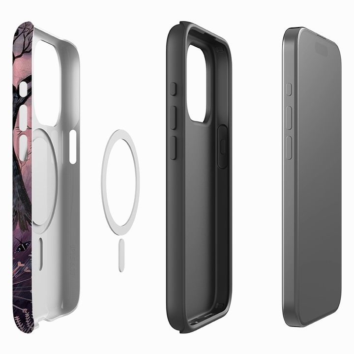 Textured Finish Modern Pattern iPhone MagSafe Tough Case - Spooky Cats By Mary Stubberfield