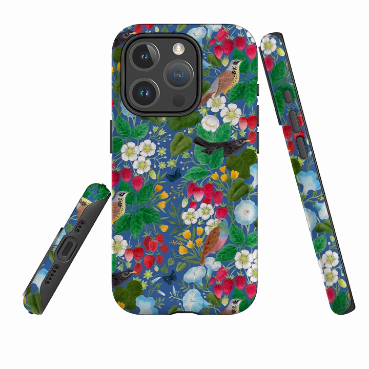 iPhone MagSafe Tough Case - Strawberry Thief By Bex Parkin Soft coating