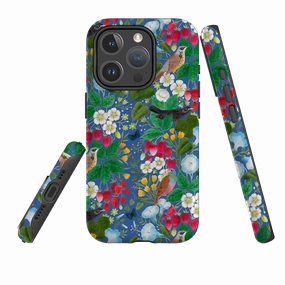 Vivid Pattern Design iPhone MagSafe Tough Case - Strawberry Thief By Bex Parkin