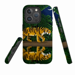Outdoor Use Rugged Design Style iPhone MagSafe Tough Case - Tiger Night By Bex Parkin
