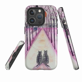 iPhone MagSafe Tough Case - Winter Cats By Mary Stubberfield Clear Protection