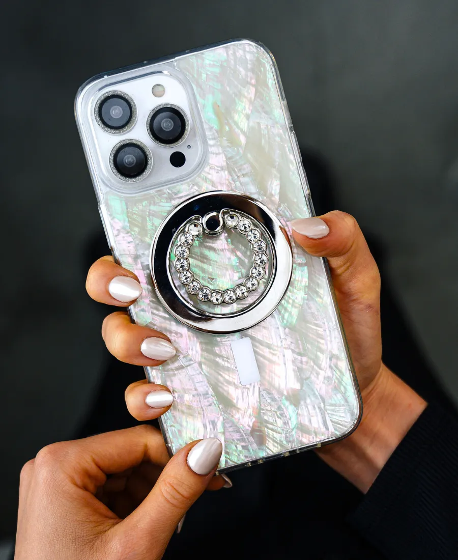 Compact Structure Anti Scratch Layer Ivory Pearl Shell MagSafe Phone Case