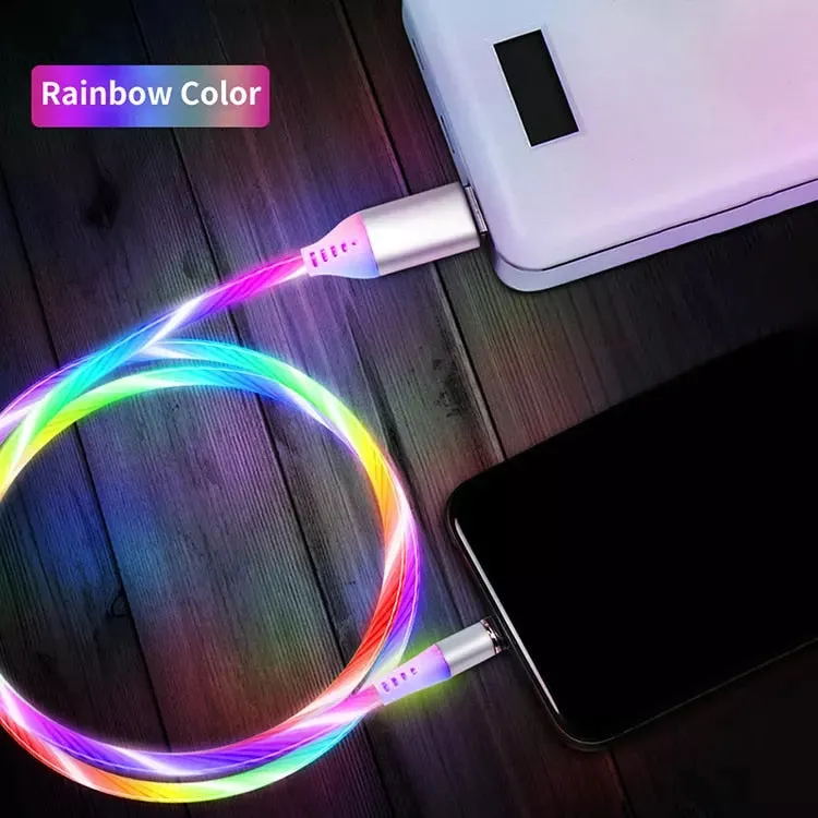 LED Flowing Light Charging Cable for Apple iPhone Creative Artwork