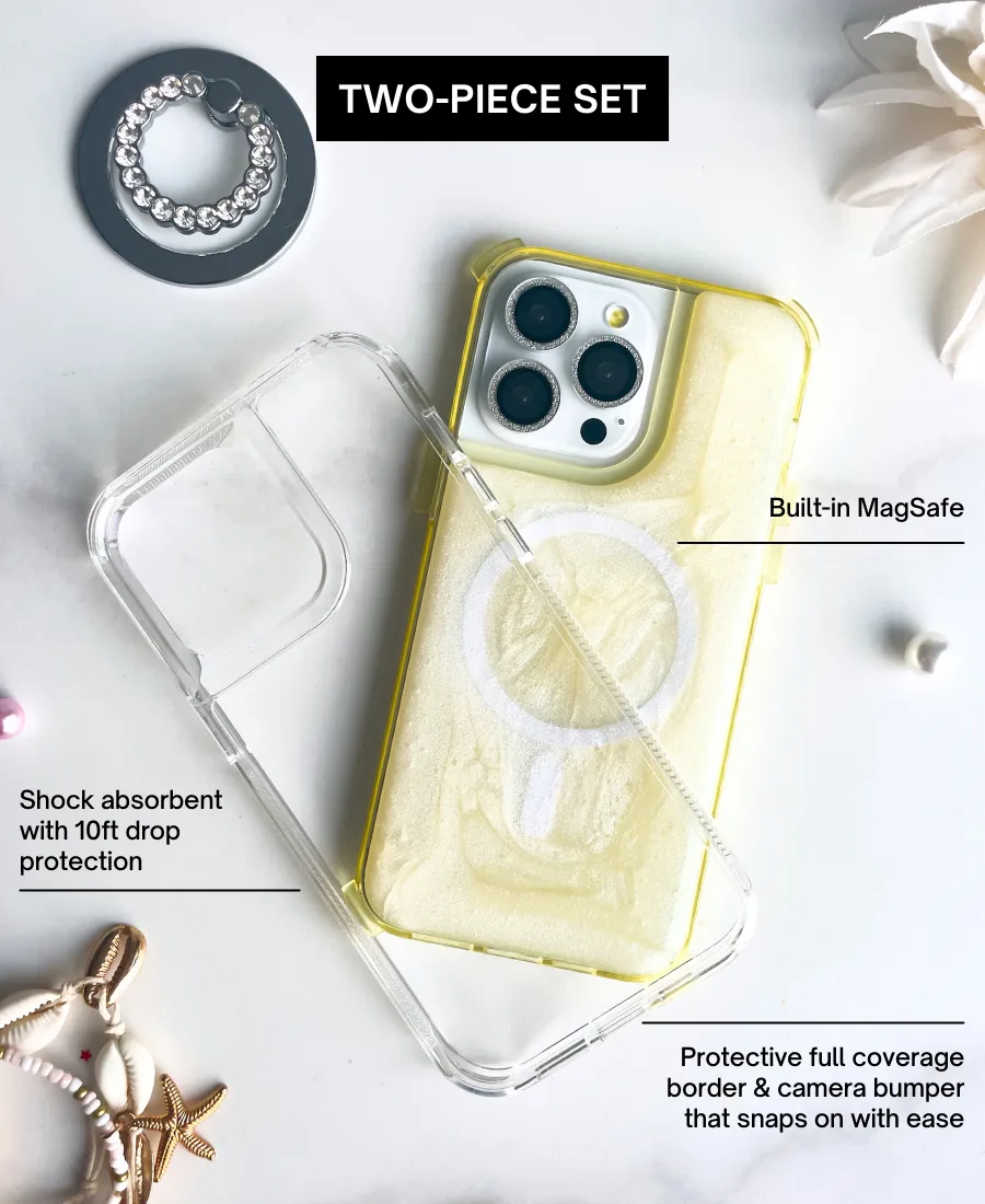 Durable Edge Texture Lemon Mystic MagSafe Phone Case