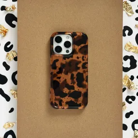 Leopard Tort Phone Case Compact Shape Elegant Pattern