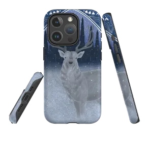 Smooth Detail Button Cover iPhone MagSafe Tough Case -  Winter Stag By Bex Parkin
