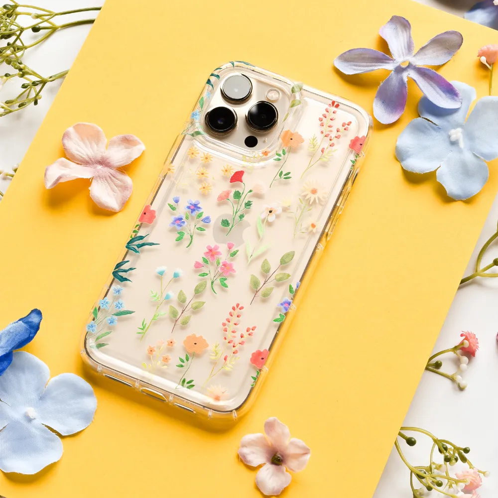 Colourful Wildflower Clear Phone Case Subtle Touch