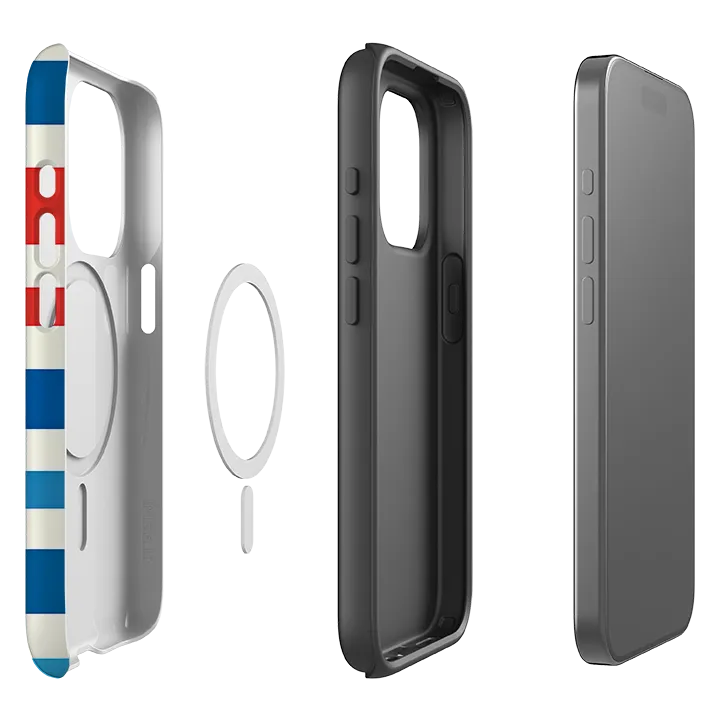 iPhone MagSafe Tough Case - Budapest Gingham Minimal Shield Texture Anti Shock