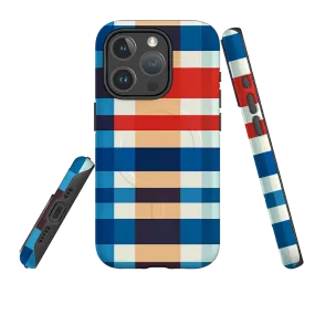iPhone MagSafe Tough Case - Budapest Gingham Durable Design Texture