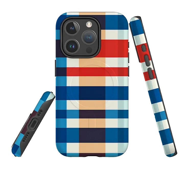 Modern Texture Drop Defense iPhone MagSafe Tough Case - Budapest Gingham