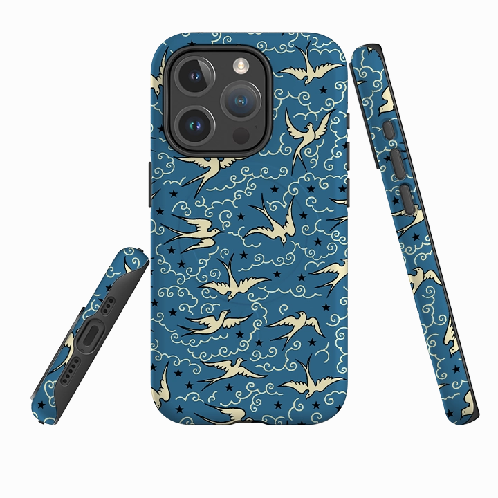 Durable Texture Build Protective Design Texture iPhone MagSafe Tough Case - Clouds By Cressida Bell