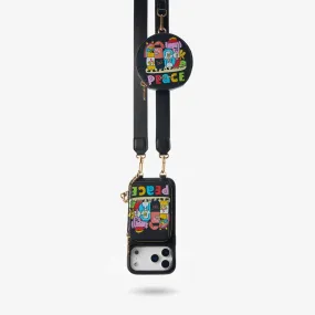 Linzie Hunter- Childhood Theme Magnetic Wallet Phone Case with Lanyard Rugged Build Minimal Detail