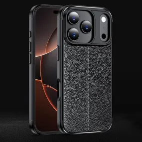 Stylish Detail Layer Litchi Texture Shockproof TPU Phone Case For iPhone 17 / 16 / 15 / 14