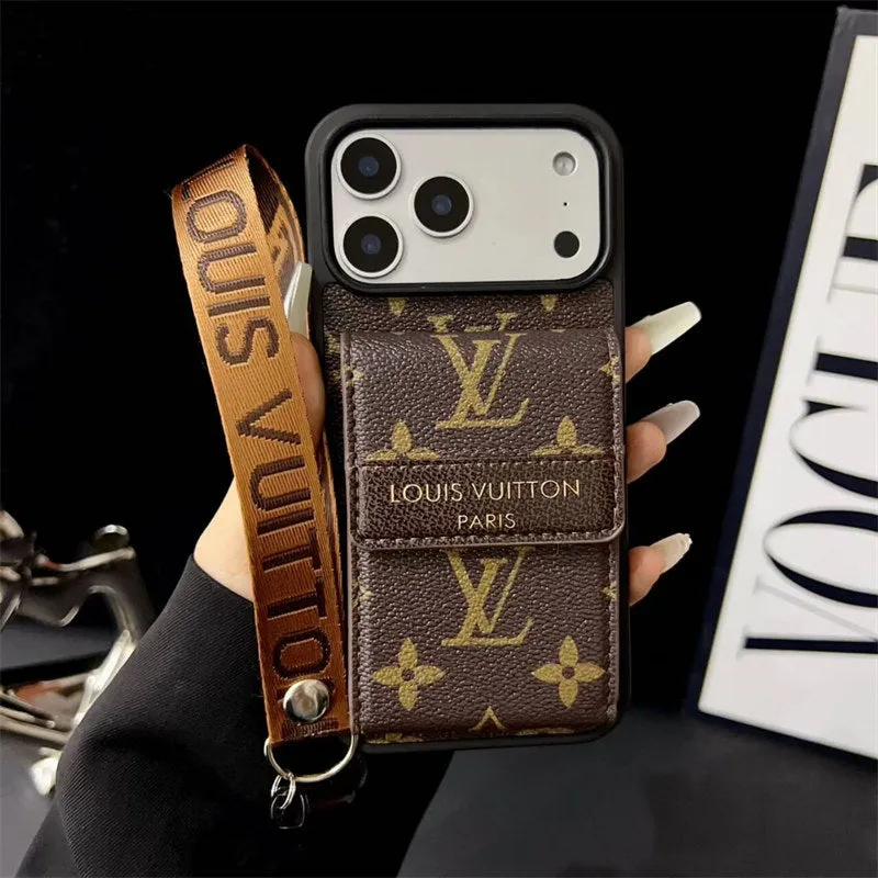 Pocket Friendly Unique Pattern Louis Vuitton Phone case  with card slot for iPhone 17/ 16 / 15 / 14