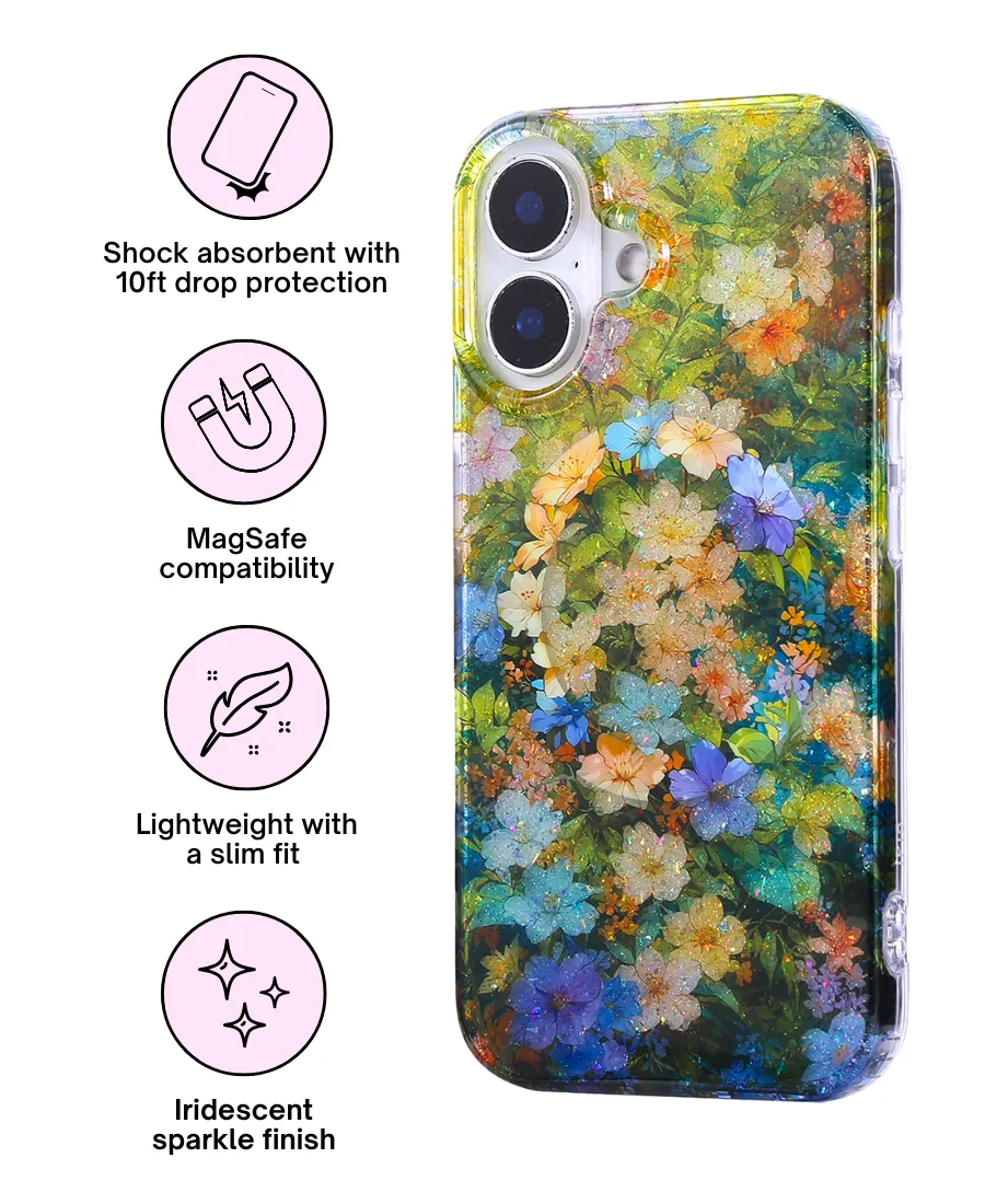 Strong protection Green Wildflower MagSafe Phone Case