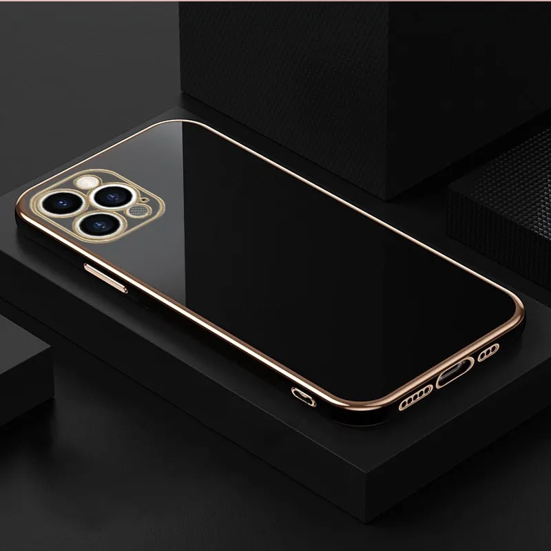 Light Frame Luxury Electroplated Soft TPU Phone Case For Samsung